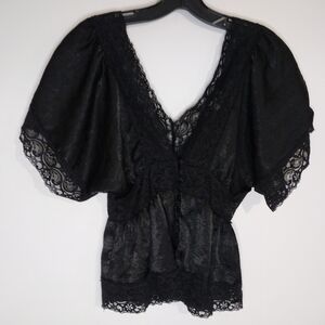 RED BY BKE NWOT Elegant Black Lace Blouse